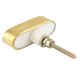 White Capsule Stone Brass Cabinet Knobs